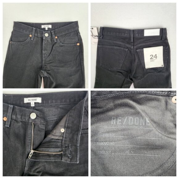 Re/Done Women's Originals 70s Low Rise Bell Bottom Jeans Size 24 Black New - Picture 6 of 12